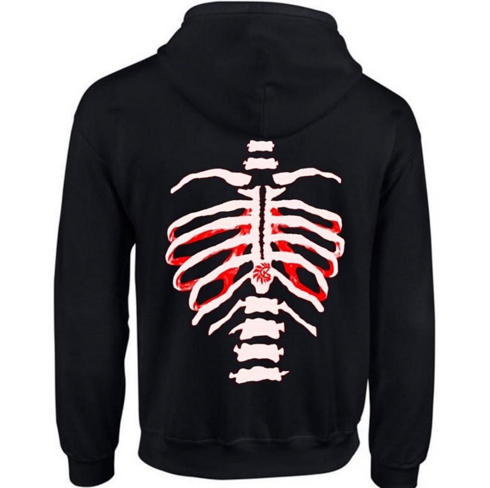 Bat Black Zipped Sweatshirt