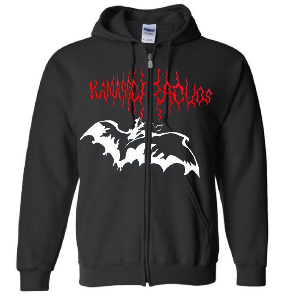 Bat Black Zipped Sweatshirt