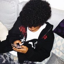 Load image into Gallery viewer, Bat Black Zipped Sweatshirt
